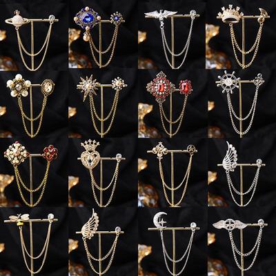 Барочная брошь-корсаж с горным хрусталём и жемчугом - Ретро аксессуар для британского придворного костюма