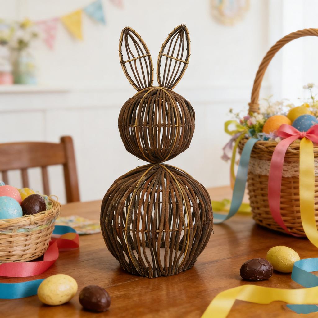 Hand-woven Bunny Easter Ornament