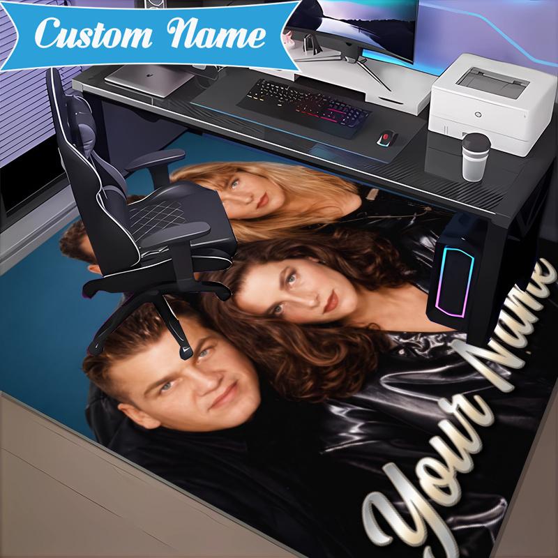 Custom Name Ace Base Music Carpet Non-Slip Area Rug, Durable Polyester, Ideal for Living Room, Bedroom, Entryway, Decorative Gift