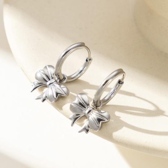 1 пара сережек-обнимашек с бантом из титановой стали, подарочные серьги-кольца для выпускного, свидания, свадьбы