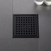 6 Inch Shower Drain Brushed Nickel Square with Adjustable Shower Drain Base Flange SUS304 Stainless Steel Floor Drain Cover Removable Mesh Grille