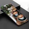 Черный силиконовый чехол для телефона Coffee Time для Samsung Galaxy S23 S21 S20 FE S24 S22 Ultra S10E S10 S9 S8 Plus