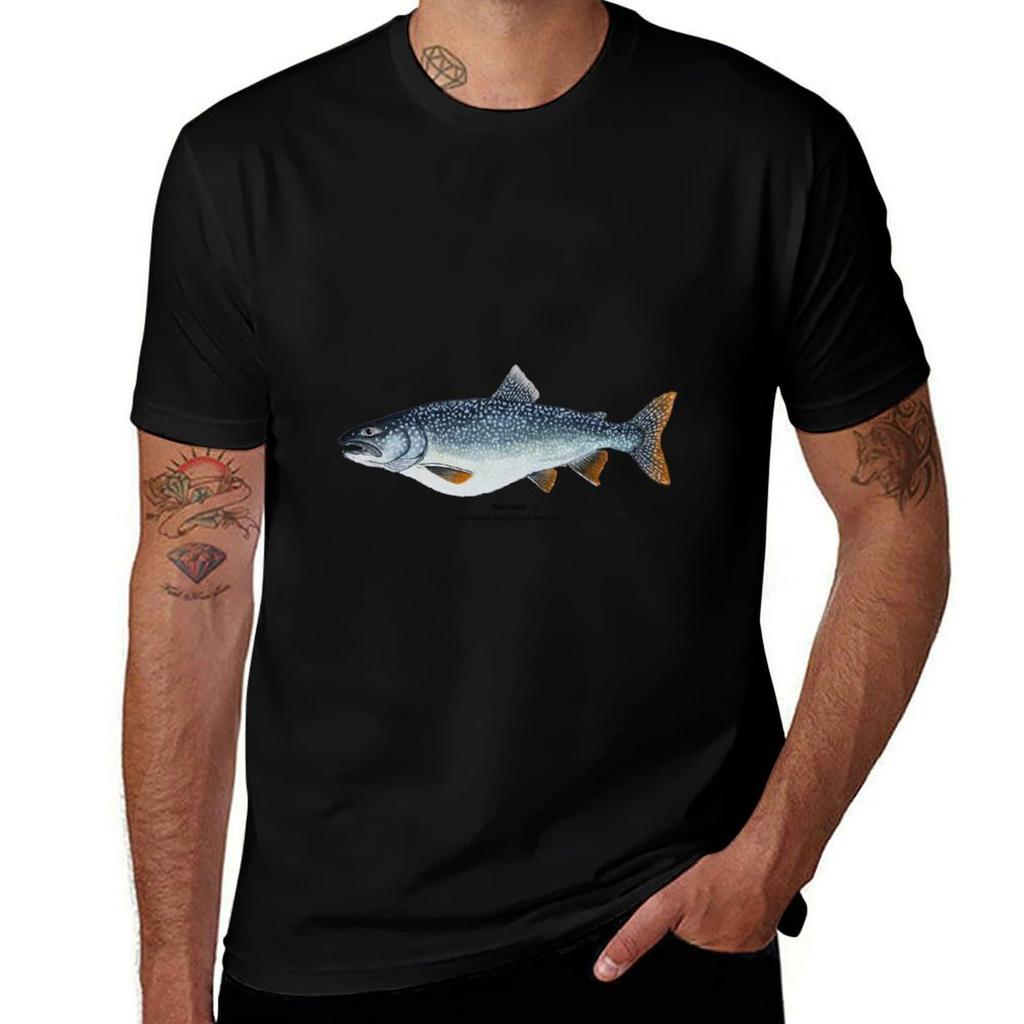 Siscowet Trout Painting Tshirt Regular Fit Plain Tee Shirt