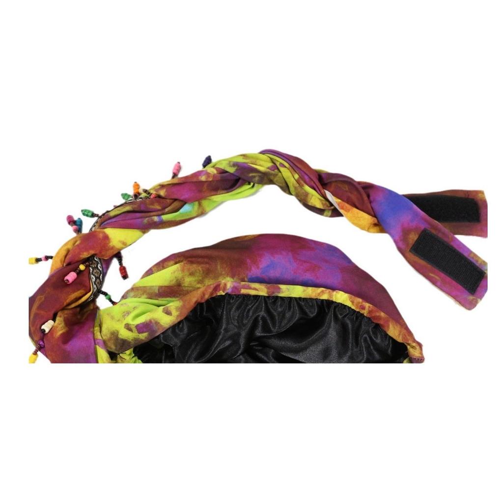 Красочная шапочка-платок с бусинами и наклейкой с колючими волосами, регулируемая шапочка-пуловер, шапочка с принтом, высокая эластичность