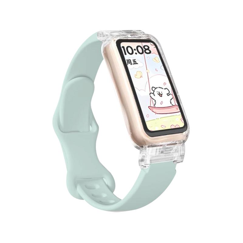 Прозрачный чехол+Ремешок для Huawei Band 10/9/8 Аксессуары Спортивный силиконовый браслет pulseira correa для Huawei Band 10 9 NFC/8 NFC