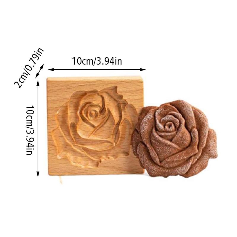 3D деревянные формы для печенья, форма для печенья из семян сосны и розы