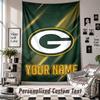 Wall Hanging Tapestry With Custom Name & Text, Green Bay Packers Decorative Tapestry For Bedroom