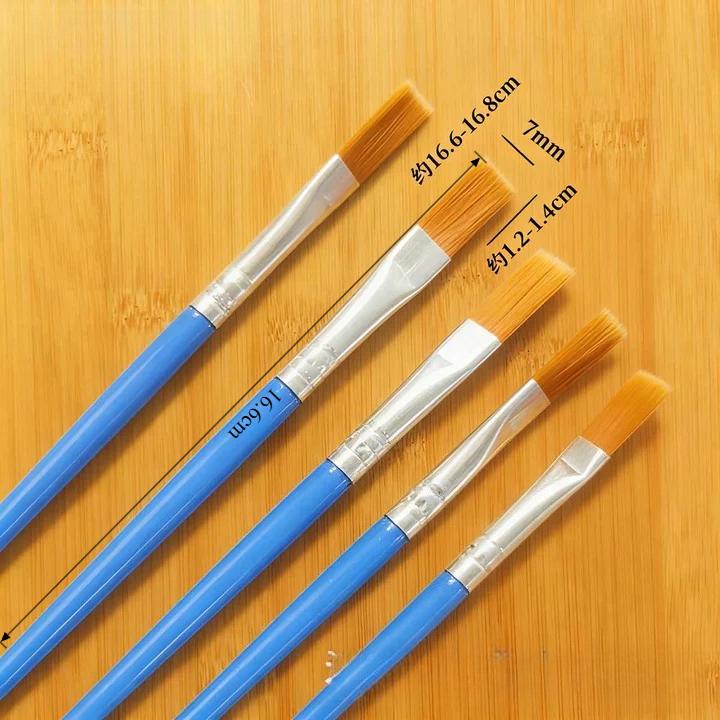10Pcs Painting Brushes Set Art Round Flat Hair Nylon Hair Paint Brush for Oil Acrylic Watercolor Kids/Artists/Beginners/Students