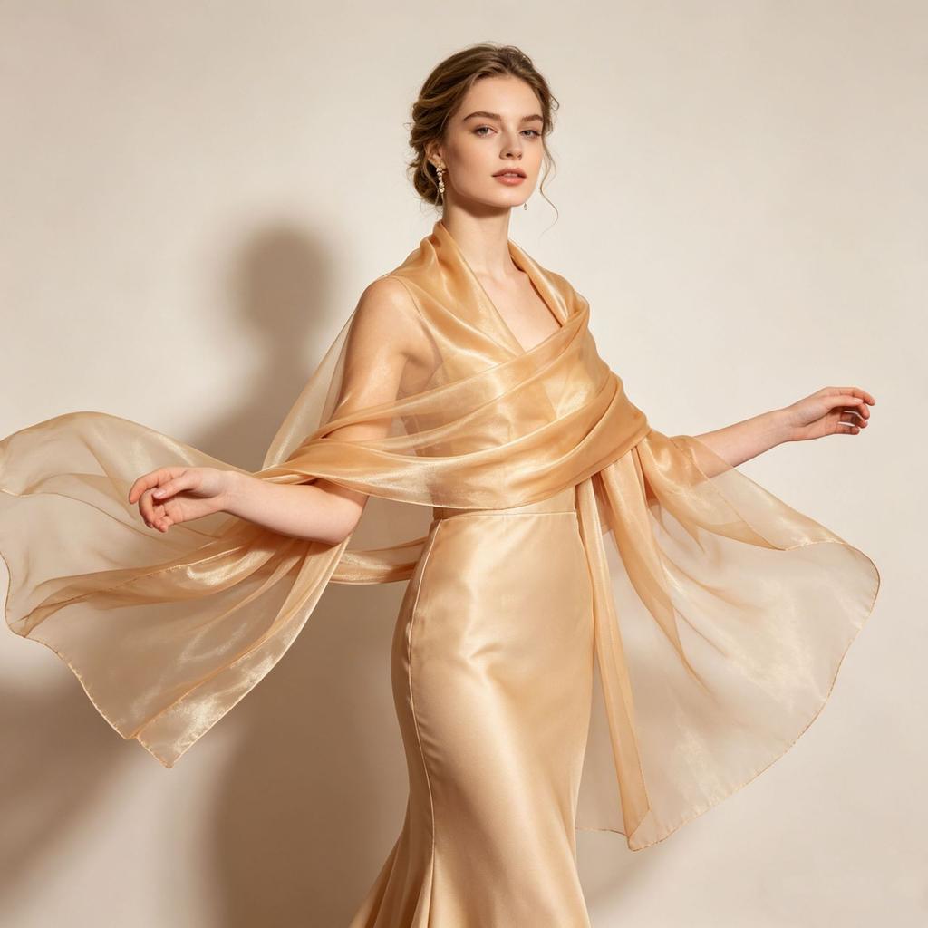 High-end dinner Eugen yarn silk scarf shawl long scarf versatile party with European and American fashion long silk scarf