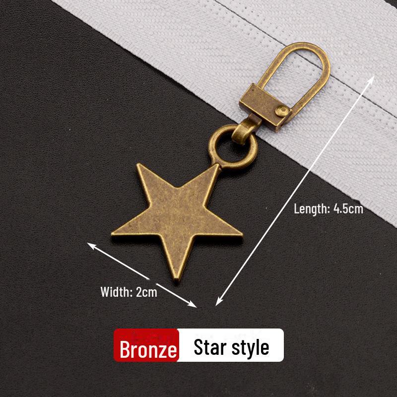 Metal Zipper Pull Tab with Removable Head for Clothing Repair and Accessories