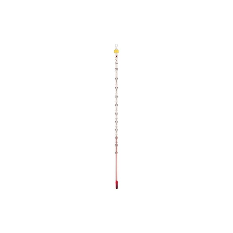 Термометр-стержень Shinwa Sokutei H-5S, спиртовой (Красное Решение), 0-100°C, 30см, Одиночный блок, 72749