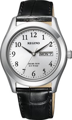 CITIZEN REGUNO KM1-211-10 Solar-Tech День-Дата Кожаный Ремешок Мужские Часы Импорт из Японии Оригинальные