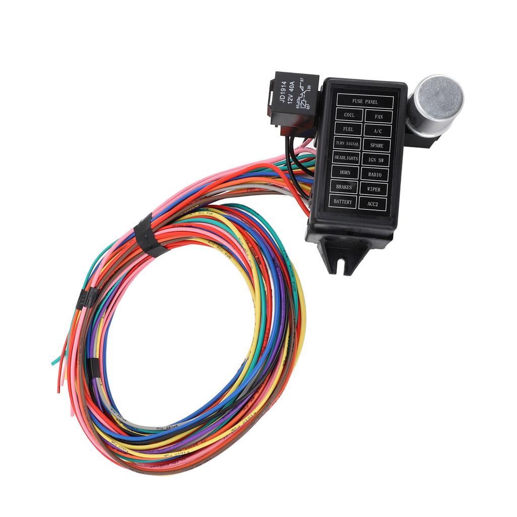 Комплект жгутов из 14 цепей с предохранителями, электрическая защита, стабильное соединение, безопасно для классических автомобилей