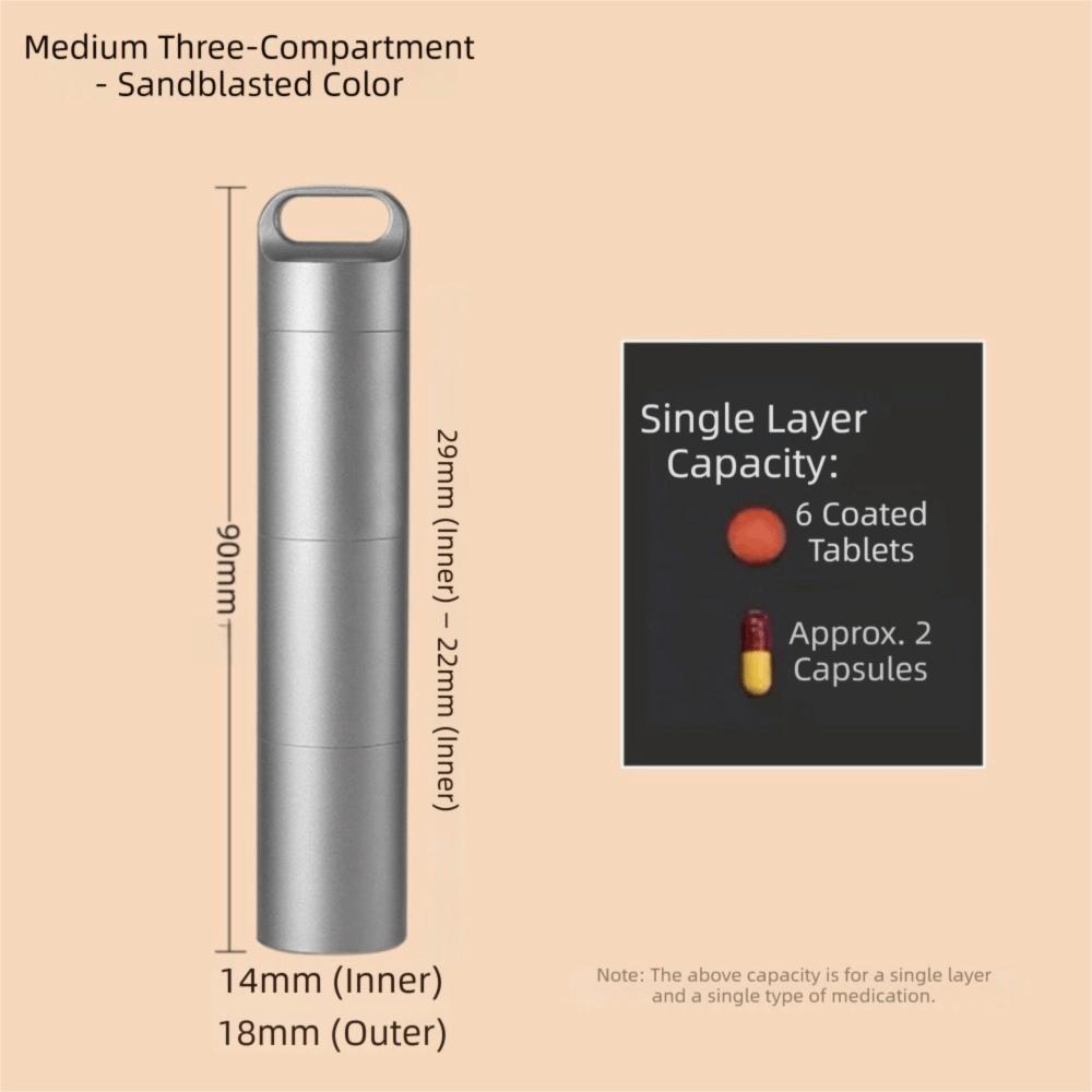 Mini Pill Bottle Stainless Steel Pill Case Container Tablet Container Travel