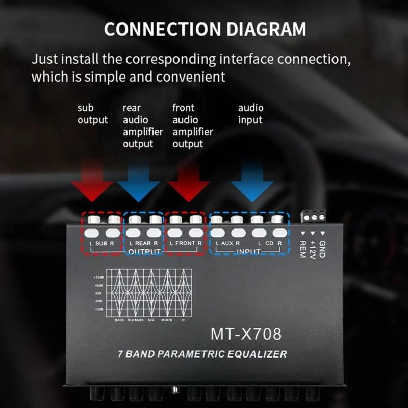 7 Band Car Stereo Equalizer Offering Customizable Sound Setting for Ultimately Listening Pleasure Enhanced Sound Quality