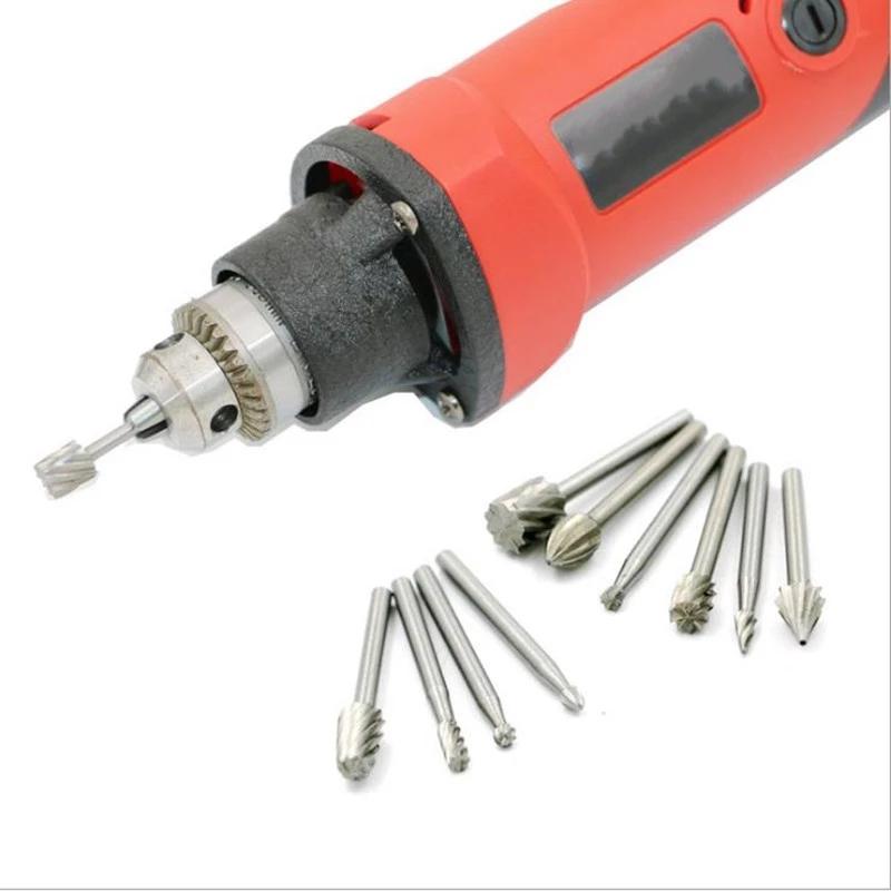 10 шт. набор HSS титановый фрезерный роторный фрезерный станок для резьбы по дереву, резной нож, инструменты