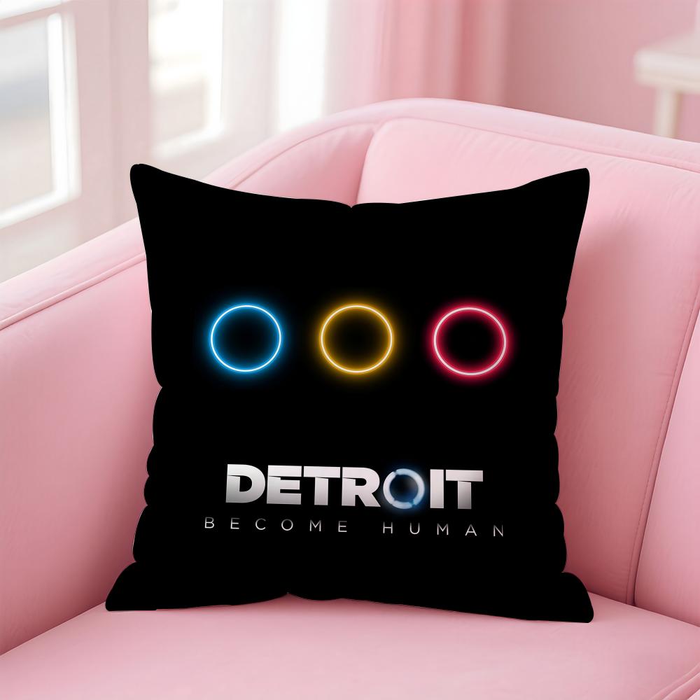 Горячая игра D-Detroit Become Human Наволочка для подушки Короткий плюш Невидимая молния Комната Диванная наволочка