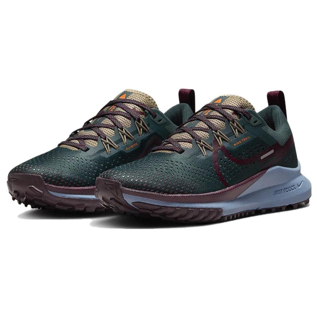 Nike React Pegasus Trail 4 Глубокие Джунгли Хаки Пепельно-Сланцевый Ночной Бордовый Женские Кроссовки для Трейлраннинга DJ6159-301
