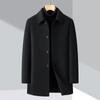 Winter Double-sided Woolen Coat Cashmere Men's Button Style Middle-aged Lapel Removable Down Jacket Liner Wool Coat