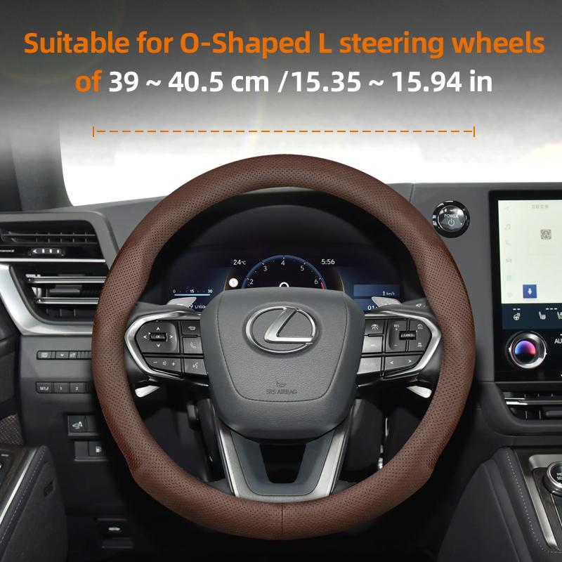 Suitable for Lexus Ultra-Thin Breathable Leather Steering Wheel Cover Suitable for Is250 Gs300 Lx 570 Nx Is350 2019 Es350 Gx460 Is 300 Ls400 QY5