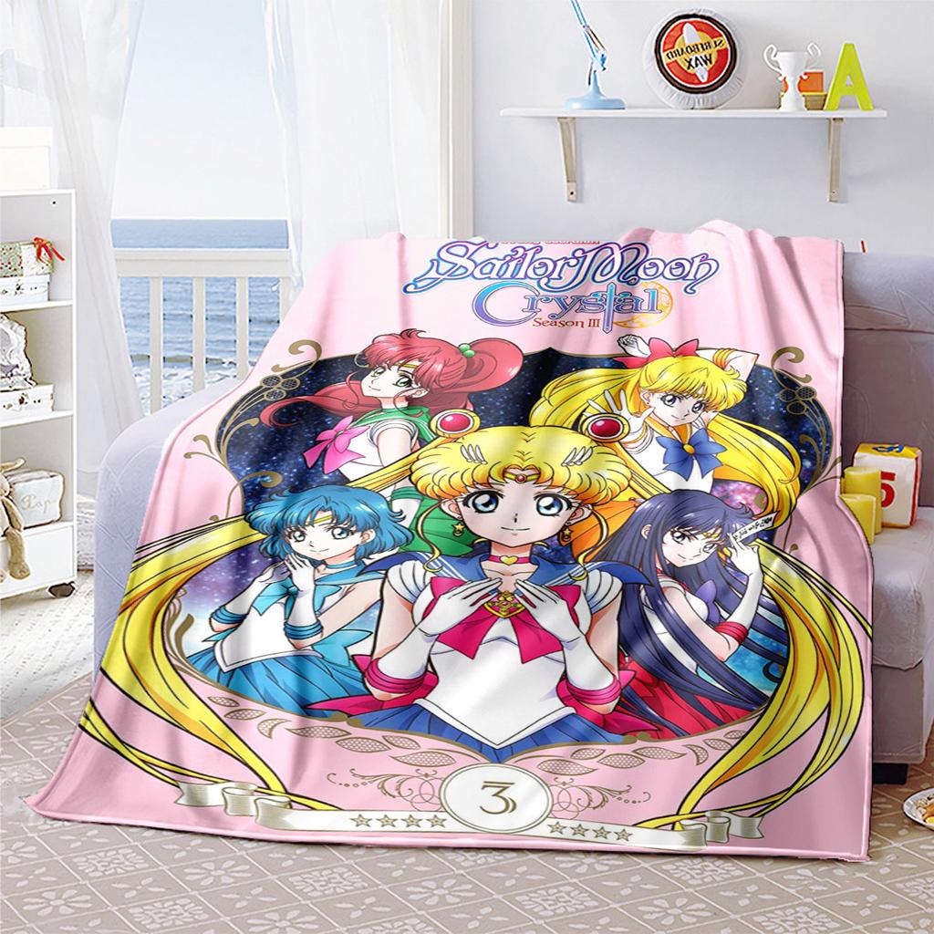 Japanese anime cute cartoon theme Sailor Moon Tsukino Usagi blanket suitable for home beds, sofa covers, office nap, outdoor warm blankets O13