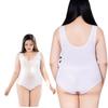 Plus Size Large Size School Swimsuit Stretchy Sheer Sexy Cosplay Extreme Photo Session L XL Open [AQURAD] (White Crotch)