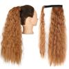 XINRAN Corn Wavy Long Ponytail Synthetic for Women Hairpiece Wrap On Clip Hair Extensions Black Brown Pony Tail Blonde Hair