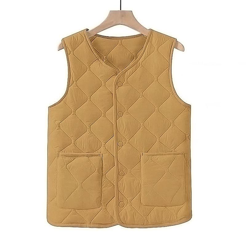 Autumn and Winter Women's Vest Liner, Light Feather Velvet Down Cotton Vest Thermal Vest, Slim-fitting Short Collar Vest