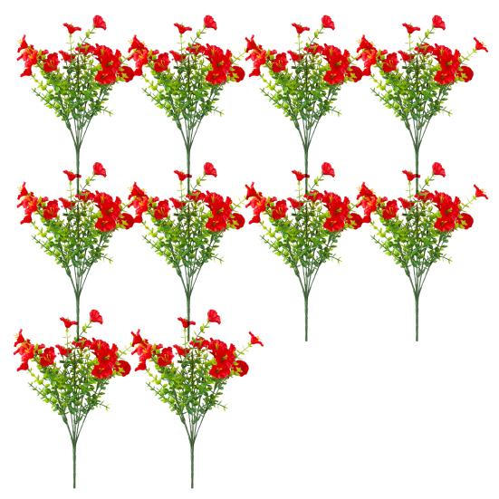 Букет искусственных цветов петунии, искусственные цветы для улицы, реалистичные, устойчивые к ультрафиолетовому излучению, искусственные цветы для крыльца, патио, подвесной корзины