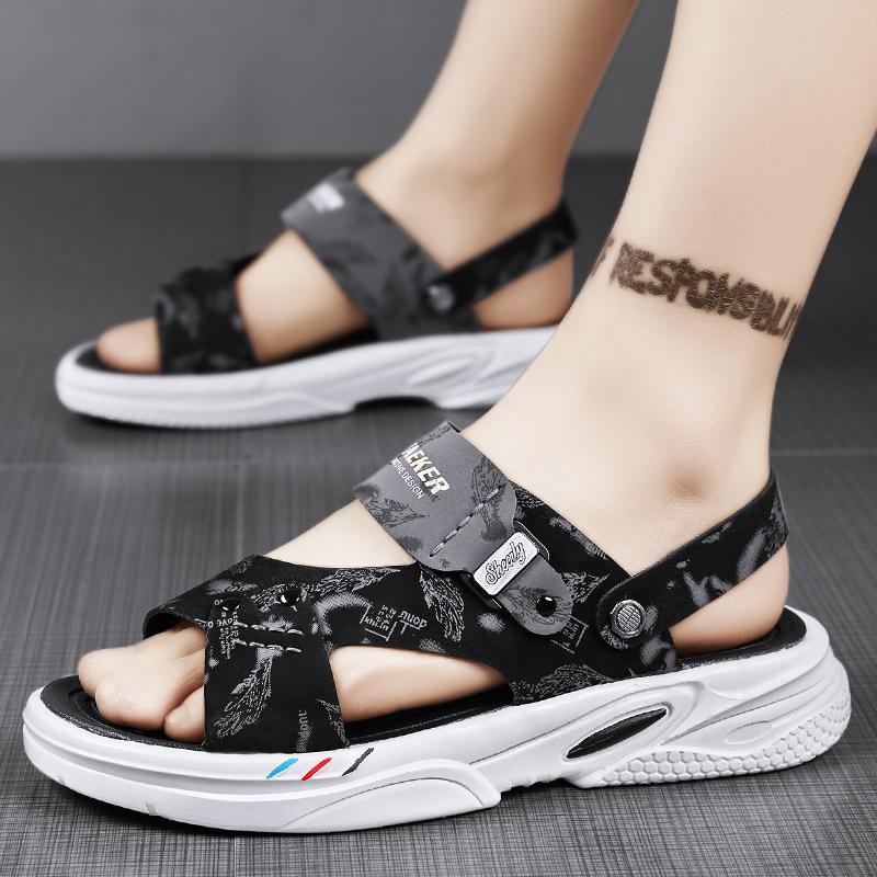 Мода Мода Мужские Сандалии Нескользящие Износостойкие Мужские Домашние и Уличные Тапочки Мягкие и Удобные Пляжная Обувь Мужские Сандалии Два Способа Носить