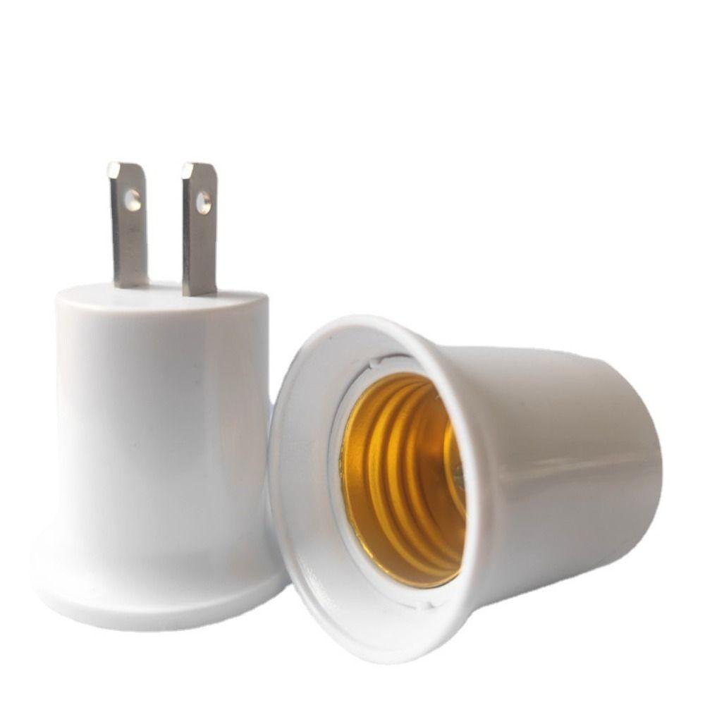 White Converter EU/US Plug Bulb Lamp Lamp Holder E27 Lamp Base Light Socket
