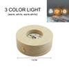 10CM Creative DIY Wooden Luminous Lamp Holder Touch Switch Rechargeable LED Light Dispaly Base Crystal Glass Resin Art Ornament