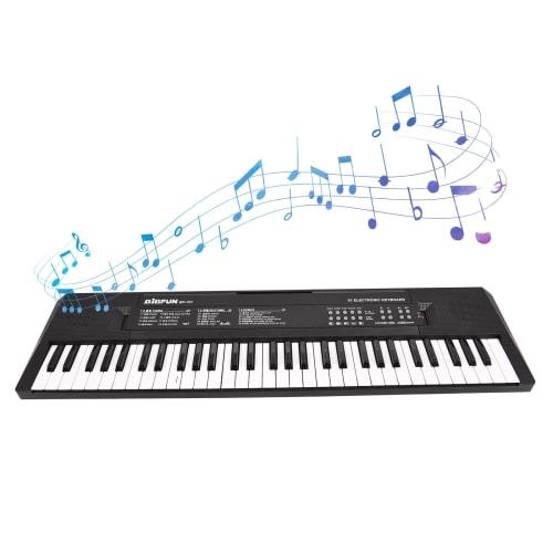Btuty 61-Key Electronic Keyboard Piano with Dual Speakers, 8 Tones, 5 Rhythms, 5 Drums, Percussion, 6 Demo Microphones, 2 Power Modes, Musical Instrum