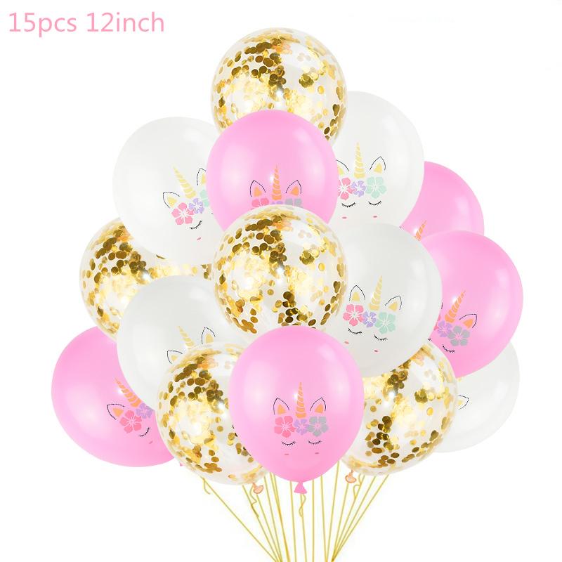 1 набор воздушных шаров для вечеринки в виде единорога, воздушный шар для дня рождения, украшение в виде единорога, латексный воздушный шар с конфетти, украшение на день рождения, воздушные шары для детей