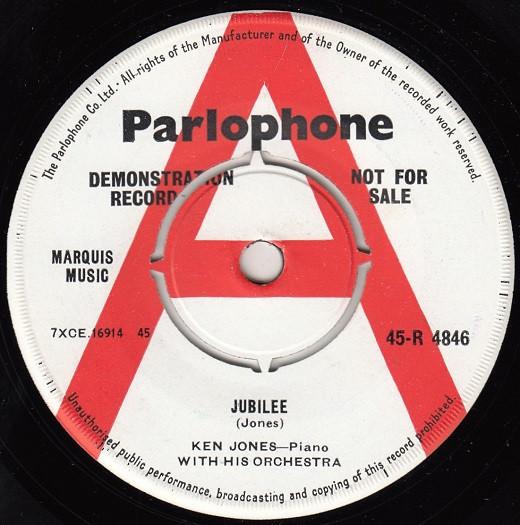 7inch Record KEN JONES & HIS ORCHESTRA - Jubilee / Lazy 45R4846PROMO Parlophone 1961 UK Jazz Used