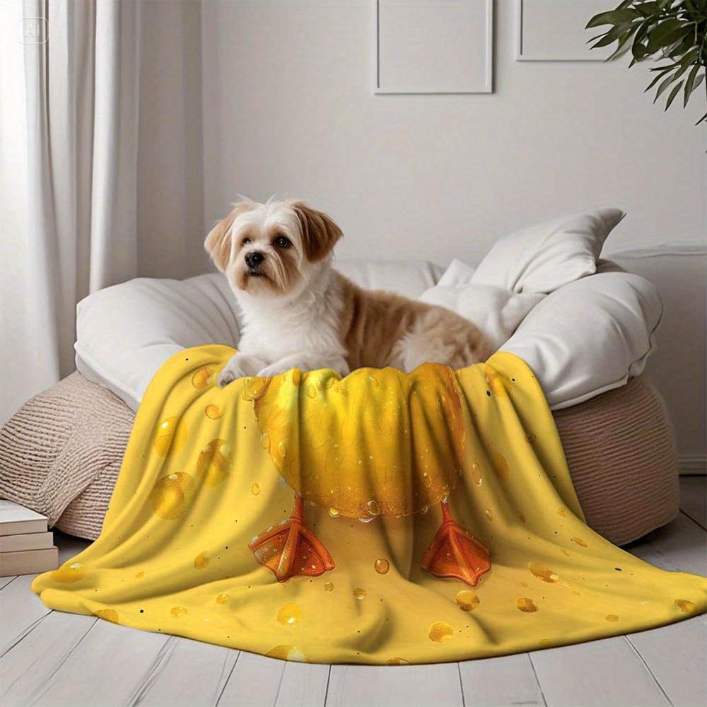VIKAMA yellow duck healing wind blanket soft skin warm lovely bedroom sofa children's room blanket Home Decoration