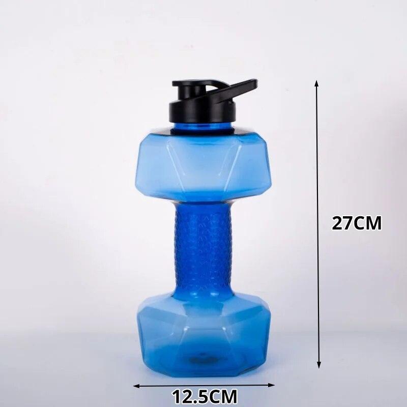 1 шт. 1500 мл. Пластиковая портативная бутылка для воды в форме гантели большой емкости, креативная спортивная бутылка для фитнеса и гантелей