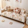 Chenille Jacquard Slipcover for Living Room, Flower Pattern, Decorative, Dustproof, Anti-Slip, Wave Edge Sofa Cover, All Season