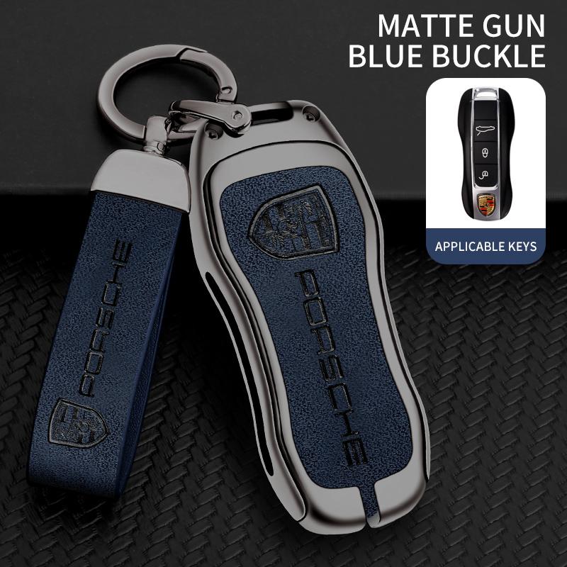 Durable Alloy Car Key Case Holder Shell Key Bag Protection For Porsche Cayenne Panamera Macan Cayman 718 911 Taycan Sticker FD2