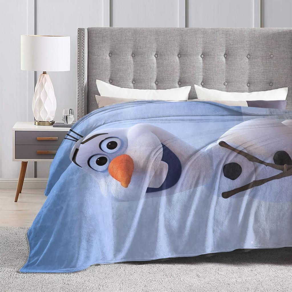 Warm Soft Blanket Travel Office Frozen Olaf Cartoon  Bedding Throws  Flannel Bedspread For Bedroom Aesthetic Sofa Bed Cover