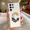 Арт-буква A-Z с розовыми цветами Чехол для телефона Samsung Galaxy S26 S25 S24 S23 S22 Ultra S20 S21 FE 5G Plus Прозрачный чехол