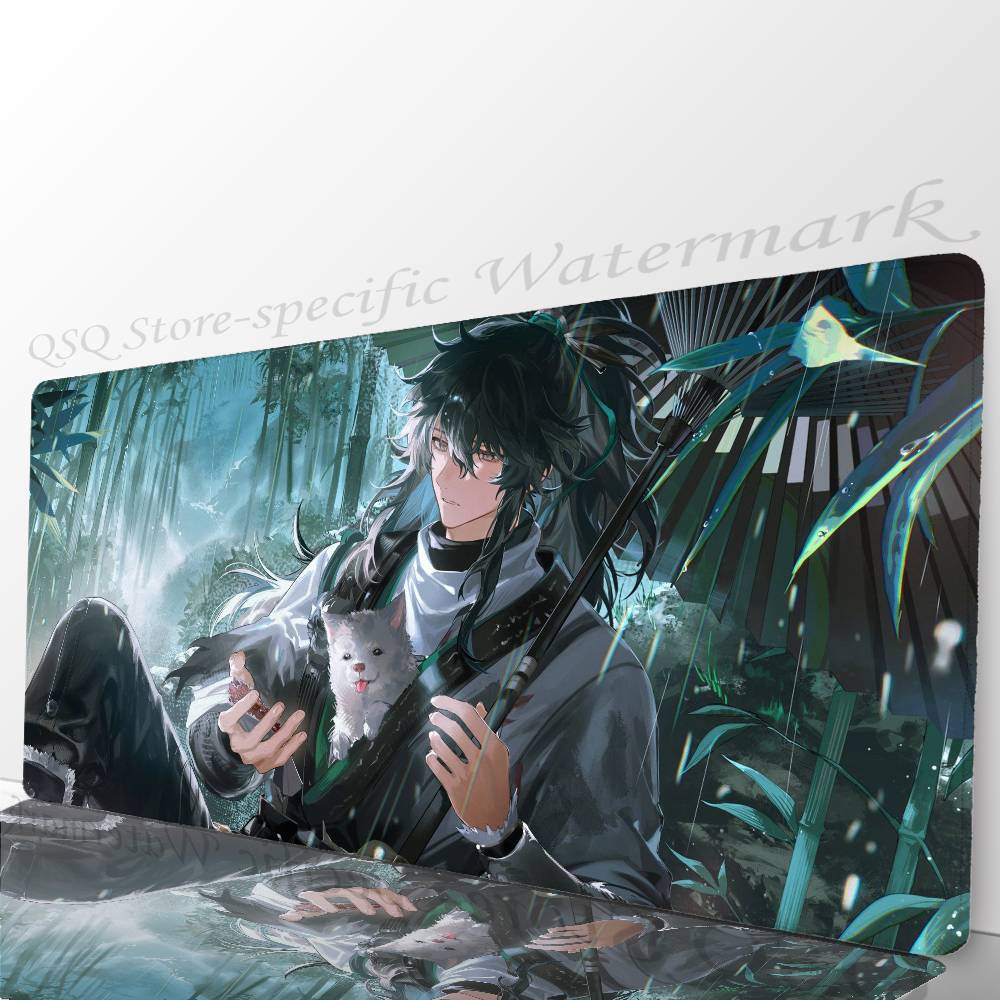 Qiuyuan Аниме W-wuthering Waves Коврик для мыши Нескользящий Подходит для офисных компьютеров Ноутбуков Игровых столов E-sports Клавиатуры XXL