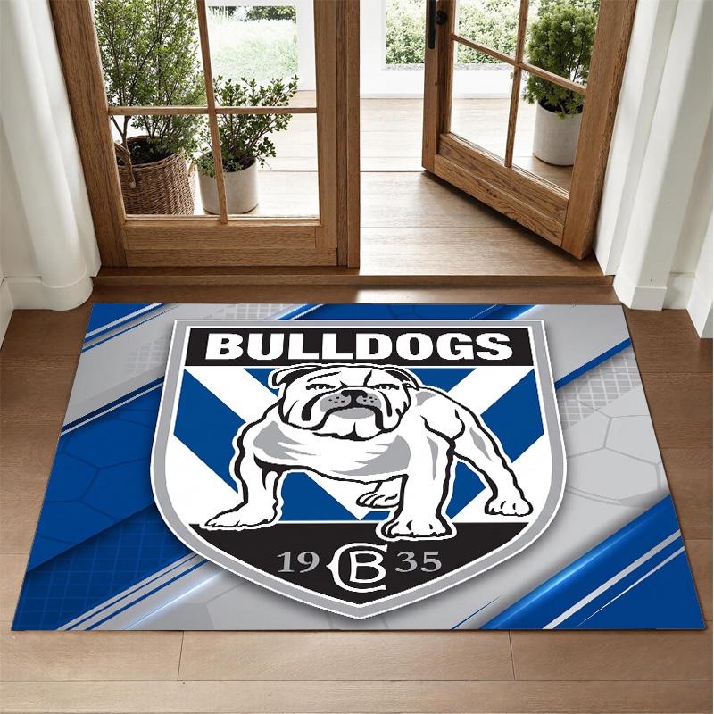 Canterbury-Bankstown Bulldogs Design Crystal Velvet Rug Soft Decorative Mat for Bedroom Entrance