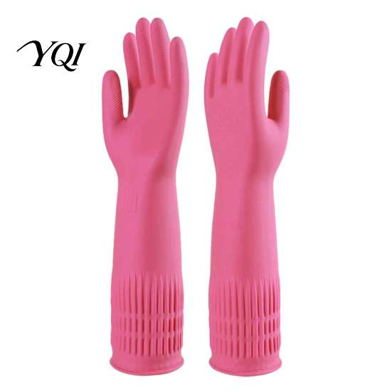 Non Slip Kitchen Cleaning Gloves Fleece Lined Dishwashing Gloves, Waterproof Natural Latex Household Anti Freeze Rubber for Home Non-Slip Grip