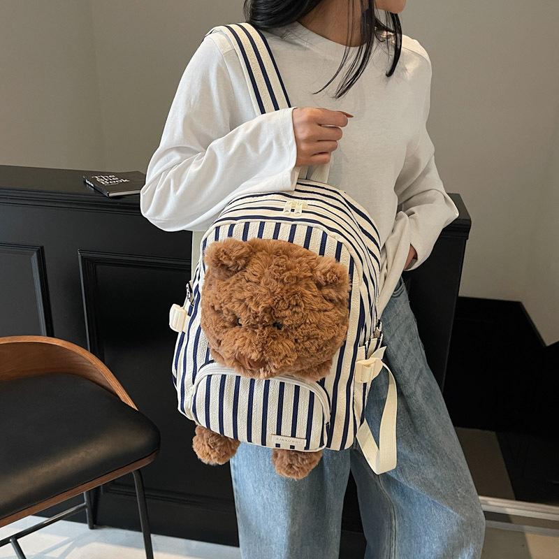 Schoolbag cute universal large capacity puppy canvas backpack 1011 new niche girl backpack student commuter schoolbag
