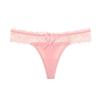 Ice Silk Low-Rise T-Back Lace Thong with Hollowed-Out Design