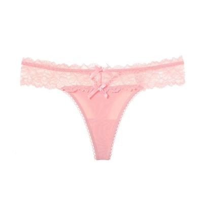 Кружевные стринги Т-образной формы с низкой посадкой из ледяного шелка и полым дизайном