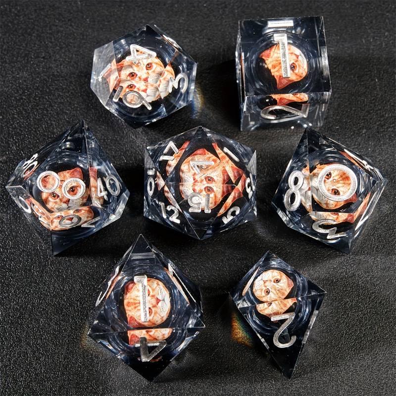 Seven Wishes RPG Dice Set of 7 Liquid Dice