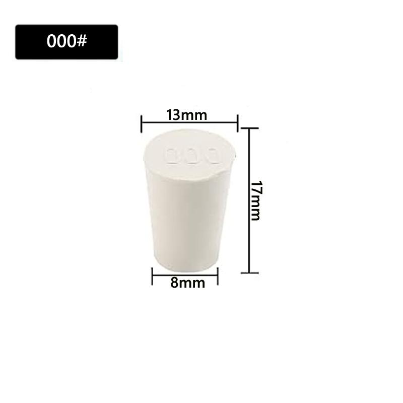 1/5 шт. Лабораторная резиновая пробка для колбы, коническая трубка, сплошная белая, устойчивая к щелочам, лабораторная вставная уплотнительная пробка