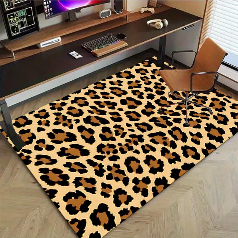 1PC Leopard Print Extra Large Non Slip Floor carpet, Office, family, bedroom, Studio Large Area Rug Indoor Rugs, , Vibrant Colors